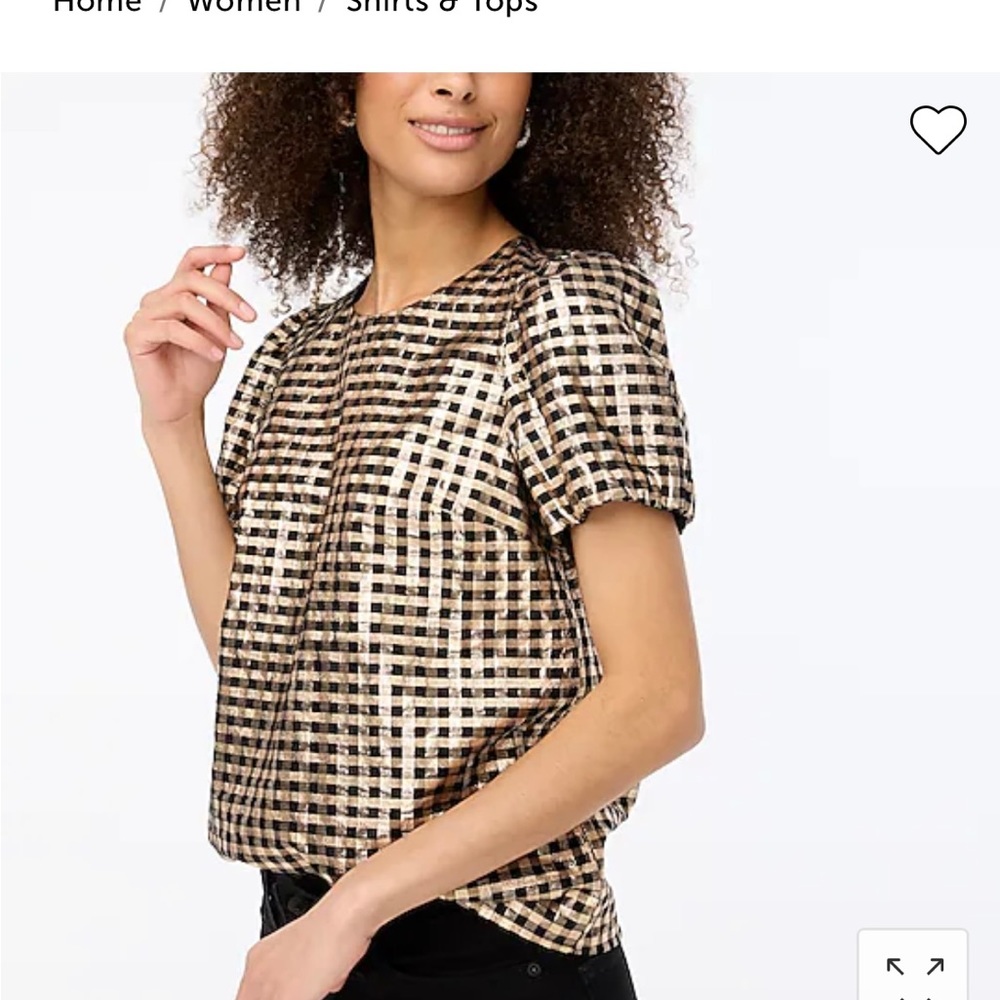 J crew Lurex® puff-sleeve top